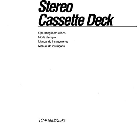 SONY TC-K590 TC-K690 STEREO CASSETTE DECK OPERATING INSTRUCTIONS 66 PAGES ENG FRANC ESP PORT