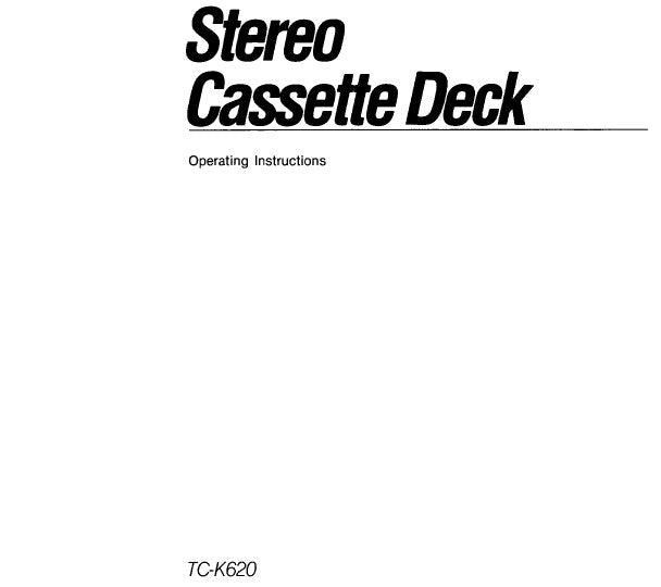 SONY TC-K620 STEREO CASSETTE DECK OPERATING INSTRUCTIONS 15 PAGES ENG