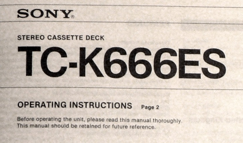 SONY TC-K666ES STEREO CASSETTE DECK OPERATING INSTRUCTIONS 10 PAGES ENG