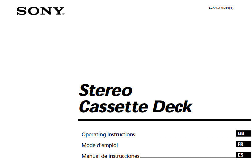 SONY TC-KE240 TC-RE340 STEREO CASSETTE DECK OPERATING INSTRUCTIONS 54 PAGES ENG FRANC ESP