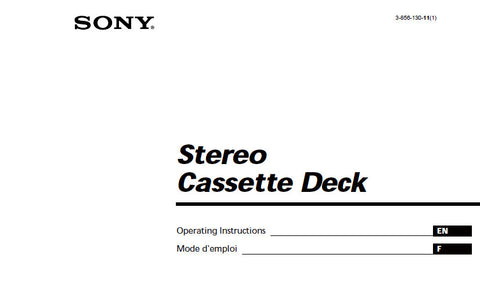 SONY TC-RX300 STEREO CASSETTE DECK OPERATING INSTRUCTIONS 32 PAGES ENG FRANC