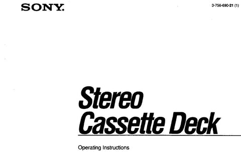 SONY TC-RX311 STEREO CASSETTE DECK OPERATING INSTRUCTIONS 19 PAGES ENG