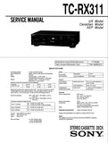 SONY TC-RX311 STEREO CASSETTE TAPE DECK SERVICE MANUAL INC BLK DIAG PCBS SCHEM DIAG AND PARTS LIST 27 PAGES ENG