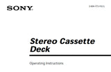 SONY TC-SD1 STEREO CASSETTE DECK OPERATING INSTRUCTIONS 16 PAGES ENG