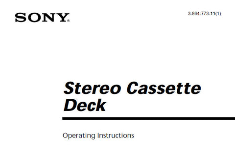 SONY TC-SD1 STEREO CASSETTE DECK OPERATING INSTRUCTIONS 16 PAGES ENG