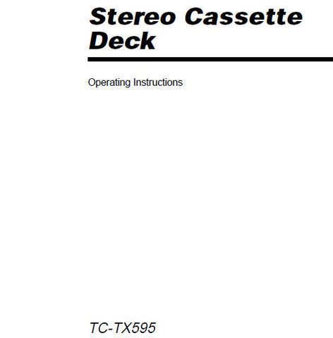 SONY TC-TX595 STEREO CASSETTE DECK OPERATING INSTRUCTIONS 16 PAGES ENG