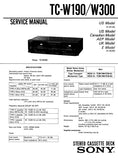 SONY TC-W190 TC-W300 STEREO CASSETTE TAPE DECK SERVICE MANUAL INC PCBS SCHEM DIAG AND PARTS LIST 15 PAGES ENG