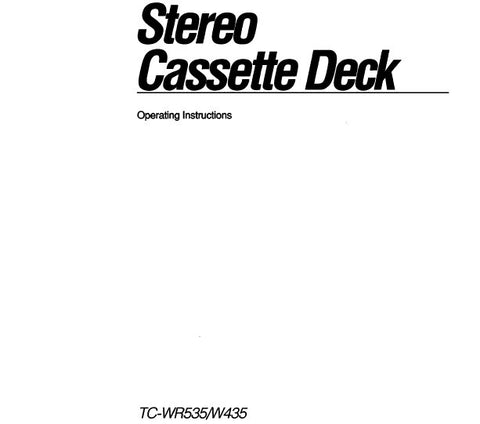 SONY TC-W435 TC-W535 STEREO CASSETTE DECK OPERATING INSTRUCTIONS 20 PAGES ENG