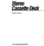 SONY TC-W490 TC-WR590 TC-WR521 STEREO CASSETTE DECK OPERATING INSTRUCTIONS 19 PAGES ENG