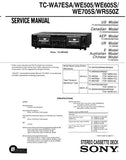 SONY TC-WA7ESA TC-WE505 TC-WE605S TC-WE705S TC-WE550Z STEREO CASSETTE TAPE DECK SERVICE MANUAL INC BLK DIAG PCBS SCHEM DIAGS AND PARTS LIST 36 PAGES ENG