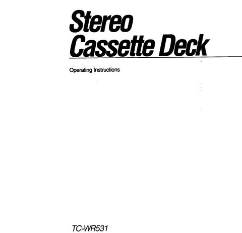 SONY TC-WR531 STEREO CASSETTE DECK OPERATING INSTRUCTIONS 19 PAGES ENG