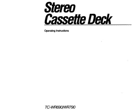 SONY TC-WR690 TC-WR790 STEREO CASSETTE DECK OPERATING INSTRUCTIONS 23 PAGES ENG