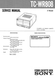 SONY TC-WR808 STEREO CASSETTE TAPE DECK SERVICE MANUAL INC PCBS SCHEM DIAGS AND PARTS LIST 20 PAGES ENG