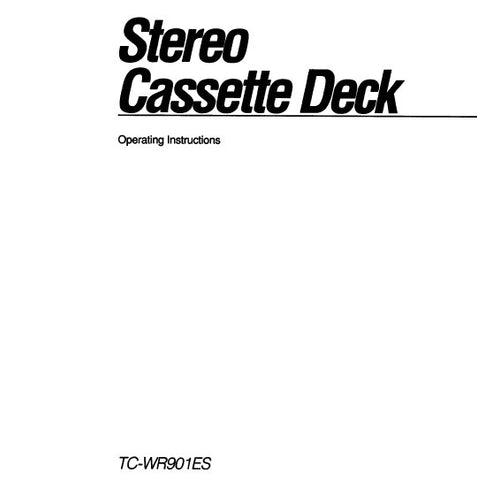 SONY TC-WR901ES STEREO CASSETTE DECK OPERATING INSTRUCTIONS 27 PAGES ENG
