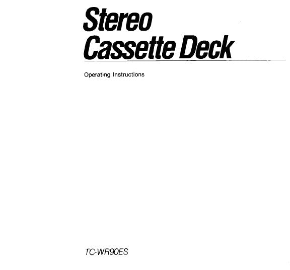 SONY TC-WR90ES STEREO CASSETTE DECK OPERATING INSTRUCTIONS 23 PAGES ENG