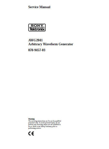 SONY TEKTRONIX AWG2041 ARBITRARY WAVEFORM GENERATOR SERVICE MANUAL INC BLK DIAGS AND PARTS LIST 260 PAGES ENG