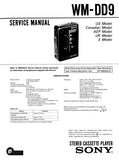 SONY WM-DD9 STEREO CASSETTE PLAYER SERVICE MANUAL INC PCBS SCHEM DIAG AND PARTS LIST 19 PAGES ENG