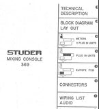 STUDER REVOX 369 MIXING CONSOLE OPERATING AND SERVICE INSTRUCTIONS INC BLK DIAGS SCHEM DIAGS PCB'S AND PARTS LIST 93 PAGES ENG DEUT