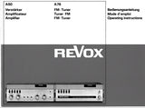 STUDER REVOX A50 80 WATT ALL SILICON STEREO POWER AMP A76 STEREO FM TUNER OPERATING INSTRUCTIONS INC CONN DIAG 34 PAGES ENG DEUT FRANC