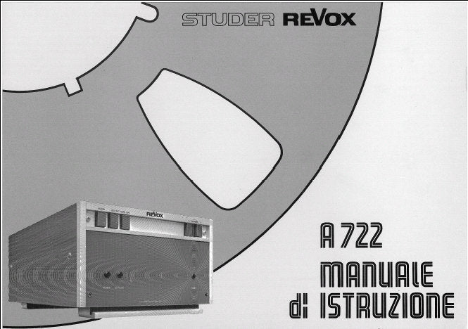 STUDER REVOX A722 STEREO POWER AMP MANUAL DI ISTRUZIONI COLLEGAMENTO DI PIU AMPLIFICATORI 9 PAGES ITAL