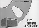 STUDER REVOX A722 STEREO POWER AMP MANUAL DI ISTRUZIONI COLLEGAMENTO DI PIU AMPLIFICATORI 9 PAGES ITAL