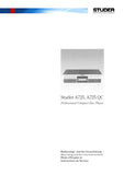 STUDER REVOX A725 A725QC PROFESSIONAL CD PLAYER OPERATING AND SERVICE INSTRUCTIONS INC BLK DIAGS SCHEMS PCBS AND PARTS LIST 142 PAGES ENG DEUT FRANC