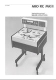 STUDER REVOX A80RCMKI A80RCMKII REEL TO REEL TAPE RECORDER SERVICE INSTRUCTIONS INC BLK DIAGS SCHEMS PCBS AND PARTS LIST PLUS SHORT FORM OP INFO 316 PAGES ENG DEUT