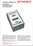 STUDER REVOX A80 AUTOMATIC LOCATING SYSTEM TECHNICAL INFORMATION 4 PAGES ENG DEUT