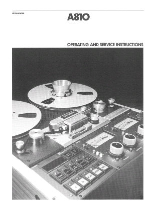 STUDER REVOX A810 PROFESSIONAL UNIVERSAL TAPE RECORDER OPERATING AND SERVICE INSTRUCTIONS INC BLK DIAGS SCHEMS PCBS AND PARTS LIST 464 PAGES ENG