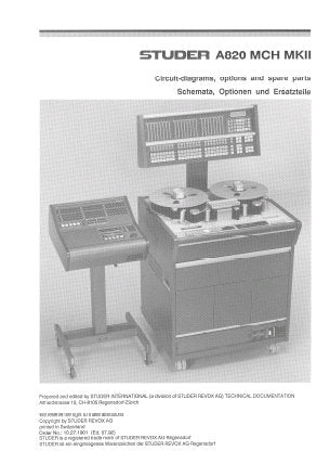 STUDER REVOX A820 MCH MkII VOL 2 PROFESSIONAL MULTICHANNEL TAPE RECORDER CIRCUIT DIAGRAMS INC BLK DIAGS SCHEMS PCBS AND PARTS LIST 671 PAGES ENG