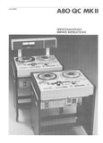 STUDER REVOX A80QCMKII STEREO REEL TO REEL TAPE RECORDER OPERATING INSTRUCTIONS INC BLK DIAGS SCHEM DIAGS PCB'S AND PARTS LIST 299 PAGES ENG DEUT