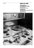STUDER REVOX A80 VU-PRE SPECIAL VERSION PRELISTEN DECK DESCRIPTION SUPPLEMENTARY INSTRUCTIONS 24 PAGES ENG DEUT