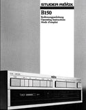 STUDER REVOX B150 STEREO AMPLIFIER OPERATING INSTRUCTIONS INC CONN DIAGS AND CIRC DIAG 55 PAGES ENG DEUT FRANC