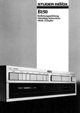 STUDER REVOX B150 STEREO AMPLIFIER OPERATING INSTRUCTIONS INC CONN DIAGS AND CIRC DIAGS 56 PAGES ENG DEUT FRANC
