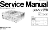 TECHNICS SU-VX920 STEREO INTEGRATED AMPLIFIER SERVICE MANUAL INC BLK DIAG PCBS SCHEM DIAG AND PARTS LIST 16 PAGES ENG