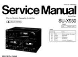 TECHNICS SU-X930 STEREO DOUBLE CASSETTE AMPLIFIER SERVICE MANUAL INC BLK DIAG PCBS SCHEM DIAG AND PARTS LIST 26 PAGES ENG