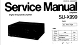 TECHNICS SU-X999 DIGITAL INTEGRATED AMPLIFIER SERVICE MANUAL INC BLK DIAG PCBS SCHEM DIAG AND PARTS LIST 37 PAGES ENG