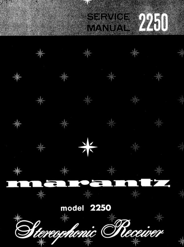 MARANTZ 2250 STEREOPHONIC RECEIVER SERVICE MANUAL INC PCBS US AND EURO SCHEM DIAGS AND PARTS LIST 42 PAGES ENG