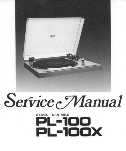 PIONEER PL-100 PL-100X STEREO TURNTABLE SERVICE MANUAL INC PCBS SCHEM DIAG AND PARTS LIST 21 PAGES ENG