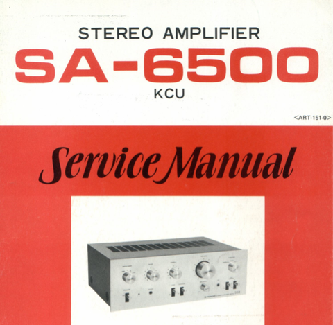 PIONEER SA-6500 STEREO AMPLIFIER SERVICE MANUAL INC BLK DIAG PCBS SCHEM DIAG AND PARTS LIST 31 PAGES ENG