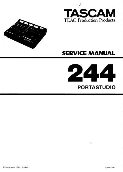 TASCAM 244 PORTASTUDIO SERVICE MANUAL INC PCBS SCHEM DIAGS AND PARTS LIST 59 PAGES ENG