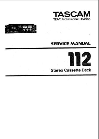 TASCAM 112mkI STEREO CASSETTE TAPE DECK SERVICE MANUAL INC BLK DIAGS SCHEMS PCBS AND PARTS LIST 53 PAGES ENG