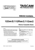 TASCAM 122MKIII 112MKII 112RMKII STEREO CASSETTE TAPE DECK SERVICE MANUAL INC BLK DIAGS SCHEMS PCBS AND PARTS LIST 58 PAGES ENG JP
