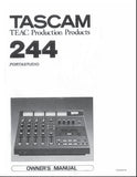 TASCAM 244 PORTASTUDIO MULTITRACK MIXER AND CASSETTE TAPE RECORDER OWNER'S MANUAL INC CONN DIAGS BLK DIAGS AND LEVEL DIAG 58 PAGES ENG