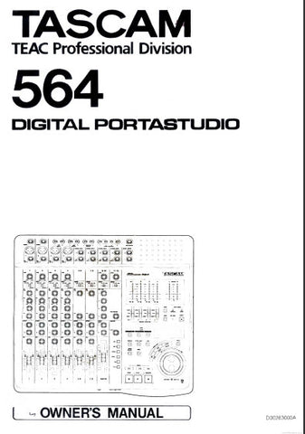 TASCAM 564 PORTASTUDIO OWNER'S MANUAL INC CONN DIAGS BLK DIAG AND LEVEL DIAG 92 PAGES ENG