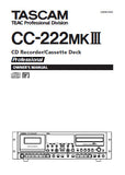 TASCAM CC-222MKIII CD RECORDER CASSETTE DECK OWNER'S MANUAL 36 PAGES ENG