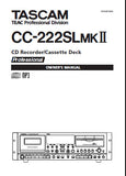 TASCAM CC-222SLMKII PROFESSIONAL CD RECORDER CASSETTE DECK OWNER'S MANUAL 40 PAGES ENG