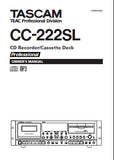 TASCAM CC-222SL PROFESSIONAL CD RECORDER CASSETTE DECK OWNER'S MANUAL 36 PAGES ENG