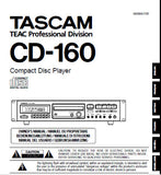 TASCAM CD-160 CD PLAYER OWNER'S MANUAL INC CONN DIAG AND TRSHOOT GUIDE 52 PAGES ENG FRANC DEUT ITAL ESP NL