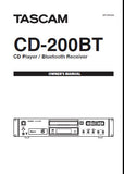 TASCAM CD-200BT CD PLAYER BLUETOOTH RECEIVER OWNER'S MANUAL INC CONN DIAG AND TRSHOOT GUIDE 28 PAGES ENG